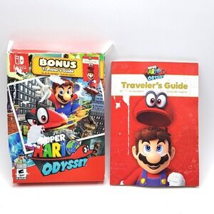 Super‎ Mario Odyssey Nintendo Switch OEM Box With Bonus Travelers Guide No Game